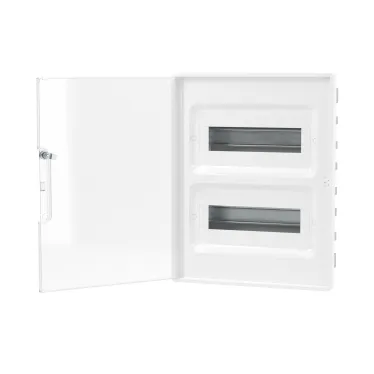 Щиток 24 мод встраиваемый для полых стен FRAME, белый, с прозрачной дверцей, с 4 шинами PEN (2шт на 8 отв. и 2шт на 6 отв.)