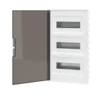 Щиток 36 мод встраиваемый для полых стен FRAME, белый, с тонированной дверцей, с 4 шинами PEN (2шт на 8 отв. и 2шт на 10 отв.)
