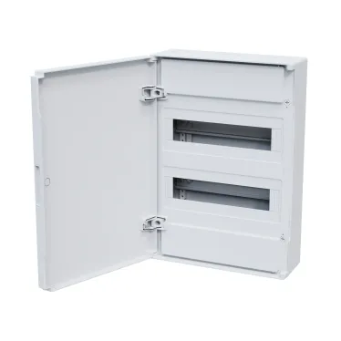 Щит распределительный навесной с пласт. белой дверцей на 24 модуля, OptiBox Pro 24-NNR-IP40