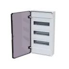 Щит распределительный навесной с пласт. черной прозрач. дверцей на 36 модулей, OptiBox Pro 36-NKR-IP40