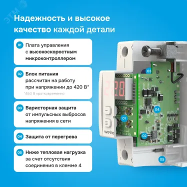 Реле напряжения Welrok D2-40 red