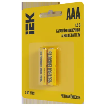 Батарейка щелочная Alkaline LR03/AAA (2шт/блистер) IEK