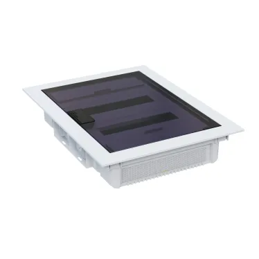 Щит распределительный встраиваемый с пласт. черной прозрачной дверцей на 24 модуля, OptiBox Pro 24-VKR-IP40