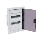 Щит распределительный встраиваемый с пласт. черной прозрачной дверцей на 24 модуля, OptiBox Pro 24-VKR-IP40