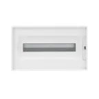 Щиток 18 мод встраиваемый FRAME, белый, с прозрачной дверцей, с 2 шинами PEN на 8 и 10 отв.