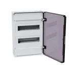 Щит распределительный навесной с пласт. черной прозрачной дверцей на 24 модуля, OptiBox Pro 24-NKR-IP40