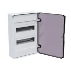 Щит распределительный навесной с пласт. черной прозрачной дверцей на 24 модуля, OptiBox Pro 24-NKR-IP40