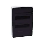 Щит распределительный навесной с пласт. черной прозрачной дверцей на 24 модуля, OptiBox Pro 24-NKR-IP40