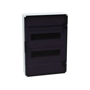 Щит распределительный навесной с пласт. черной прозрачной дверцей на 24 модуля, OptiBox Pro 24-NKR-IP40