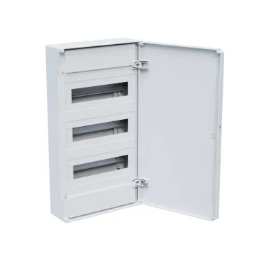 Щит распределительный навесной с пласт. белой дверцей на 36 модулей, OptiBox Pro 36-NNR-IP40