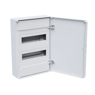 Щит распределительный навесной с пласт. белой дверцей на 24 модуля, OptiBox Pro 24-NNR-IP40