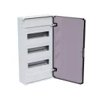 Щит распределительный навесной с пласт. черной прозрач. дверцей на 36 модулей, OptiBox Pro 36-NKR-IP40