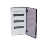 Щит распределительный навесной с пласт. черной прозрач. дверцей на 36 модулей, OptiBox Pro 36-NKR-IP40