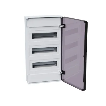 Щит распределительный навесной с пласт. черной прозрач. дверцей на 36 модулей, OptiBox Pro 36-NKR-IP40