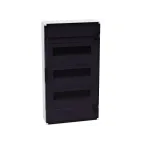 Щит распределительный навесной с пласт. черной прозрач. дверцей на 36 модулей, OptiBox Pro 36-NKR-IP40