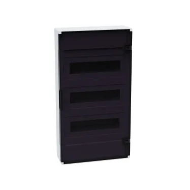 Щит распределительный навесной с пласт. черной прозрач. дверцей на 36 модулей, OptiBox Pro 36-NKR-IP40