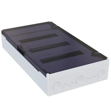 Щит распределительный навесной с пласт. черной прозрач. дверцей на 36 модулей, OptiBox Pro 36-NKR-IP40