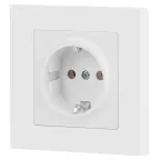 Розетка Intro Accent 6-202-01М 2P+E Schuko, 16А-250В, IP20, СУ, белый матовый