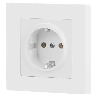Розетка Intro Accent 6-202-01М 2P+E Schuko, 16А-250В, IP20, СУ, белый матовый