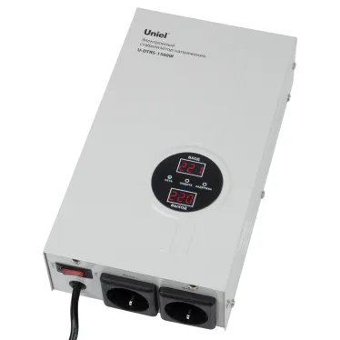 Стабилизатор напряжения ультратонкий Однофазный релейный 1500Вт Настенный TM Uniel U-DTRS-1500W