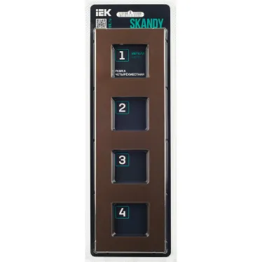 SKANDY Рамка 4-местная SK-F34Br металл шоколад IEK