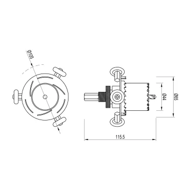 Двухуровневая коронка ATK-DRILL-R44-R65 (ARL, IP20 Металл, 3 года)