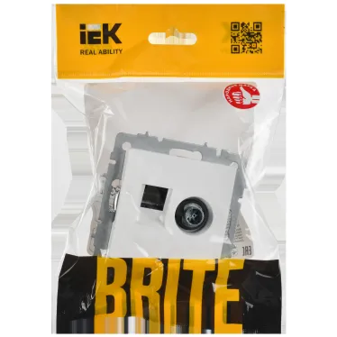 BRITE Розетка двойная TV+RJ45 кат.5E РТВ/РК12-БрАБ арктический белый IEK