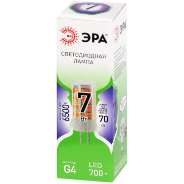 Лампа светодиодная LED 7Вт 700Лм 6500К G4-JC-7W-865-12V G4 капсула холодный дневной свет Green Line