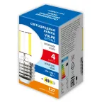 Лампа светодиодная. LED-G45-4W/4000K/E27/CL/SLF Форма шар, прозрачная. Белый свет (4000K). ТМ Volpe