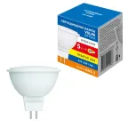 Лампа светодиодная LED-JCDR-5W/3000K/GU53/FR/SLS Форма JCDR матовая Теплый белый свет (3000K) ТМ Volpe