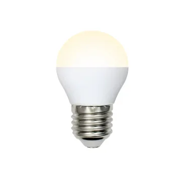 Лампа светодиодная LED-G45-9W/WW/E27/FR/NR Форма шар, матовая. Серия Norma. Теплый белый свет (3000K). Картон. ТМ Volpe
