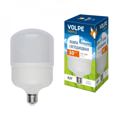 Лампа светодиодная LED-M80-30W/DW/E27/FR/S Матовая. Simple. Дневной свет (6500K).