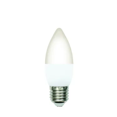 Лампа светодиодная LED-C37-5W/3000K/E27/FR/SLS Форма свеча матовая Теплый белый свет (3000K) ТМ Volpe