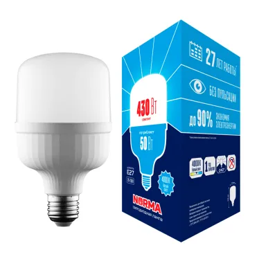 Лампа светодиодная матовая LED-M80-50W/4000K/E27/FR/NR cерия Norma 4000K
