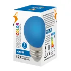 Лампа декоративная светодиодная LED-G45-1W/BLUE/E27/FR/С Форма шар матовая Цвет синий Картон