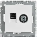 BRITE Розетка двойная TV+RJ45 кат.5E РТВ/РК12-БрАБ арктический белый IEK
