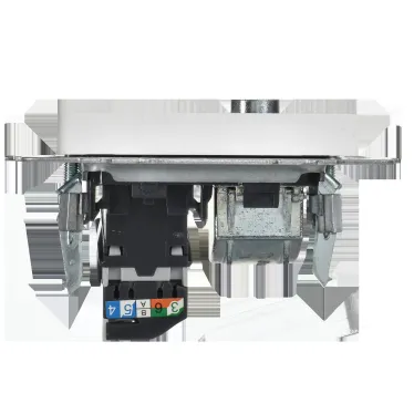 BRITE Розетка двойная TV+RJ45 кат.5E РТВ/РК12-БрАБ арктический белый IEK