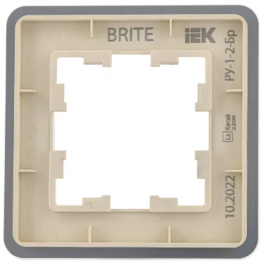 BRITE Рамка 1 пост РУ-1-2-Бр стекло песчаный RE IEK