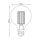 Лампа светодиодная 5 Вт Форма шар прозрачная Серия Яркая A++ Теплый белый свет 3000K Картон LED-G95-5W/3000K/E27/CL GLY01TR