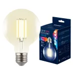 Лампа светодиодная 5 Вт Форма шар прозрачная Серия Яркая A++ Теплый белый свет 3000K Картон LED-G95-5W/3000K/E27/CL GLY01TR