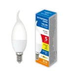 Лампа светодиодная LED-CW37-5W/3000K/E14/FR/SLS Форма свеча на ветру матовая Теплый (3000K)