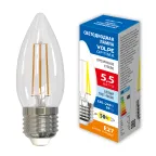 Лампа светодиодная Форма свеча прозрачная Белый свет 4000K LED-C35-5,5W/4000K/E27/CL/SLF