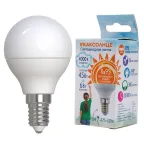 Лампа светодиодная 6 Вт Форма шар матовая Белый свет 4000K Картон LED-G45-6W/4000K/E14/FR/RA95 PLK01WH