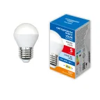 Лампа светодиодная LED-G45-5W/4000K/E27/FR/SLS Форма шар матовая Белый свет (4000K) ТМ Volpe