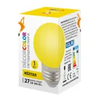 Лампа декоративная светодиодная LED-G45-1W/YELLOW/E27/FR/С Форма шар матовая. Цвет желтый Картон