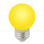 Лампа декоративная светодиодная LED-G45-1W/YELLOW/E27/FR/С Форма шар матовая. Цвет желтый Картон