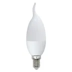 Лампа светодиодная LED-CW37-9W/NW/E14/FR/NR Форма свеча на ветру, матовая. Серия Norma. Белый свет (4000K). Картон. ТМ Volpe