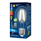 Лампа светодиодная Форма A прозрачная Серия Sky Теплый белый свет (3000K) LED-A60-12W/3000K/E27/CL PLS02WH