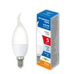 Лампа светодиодная LED-CW37-5W/4000K/E14/FR/SLS Форма свеча на ветру матовая Белый свет (4000K) ТМ Volpe