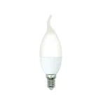Лампа светодиодная LED-CW37-5W/4000K/E14/FR/SLS Форма свеча на ветру матовая Белый свет (4000K) ТМ Volpe